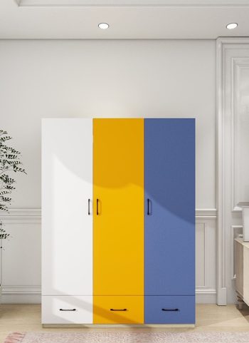 Doors Bedroom Armoire Wardrobe Closet Cabinet, Wardrobe Closet with Hanging Rod, Wood Closet Wardrobe for Large Storage, Armoires and Wardrobes with Drawers Wooden