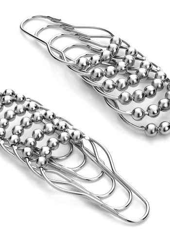 12 Sets of Shower Curtain Hooks Rustproof Stainless Steel Hooks for Shower Rods Smoothly Glide Hooks for Bathroom Bathtubs Closets Window Curtain